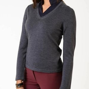 Marisa Christina V Neck Ladies 100% Italian Merinos Wool Sweater Small